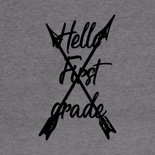 Hello first grade Back to school happy first day of school gift by Azadinstore